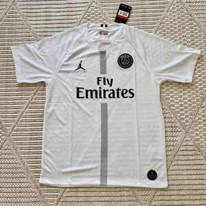 Jordan Paris Saint-Germain White and Gray Fly Emirates Jersey